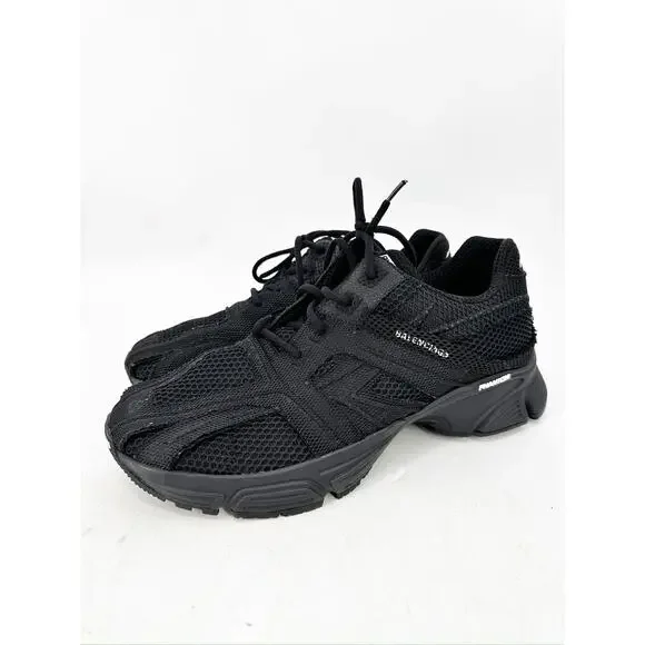 Balenciaga Phantom Black Mesh Lace Up Low Top Sneakers Size 46 - Picture 2 of 11